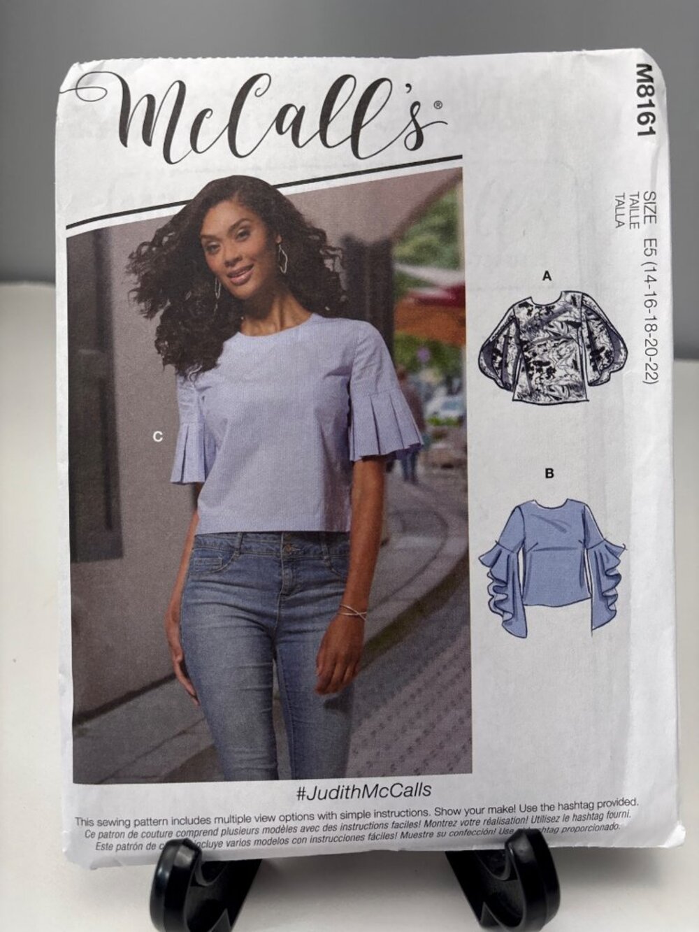 McCalls M8161 Shirt Sewing Pattern Sleeve Options Cup Size 14 16 18 20 22 Uncut